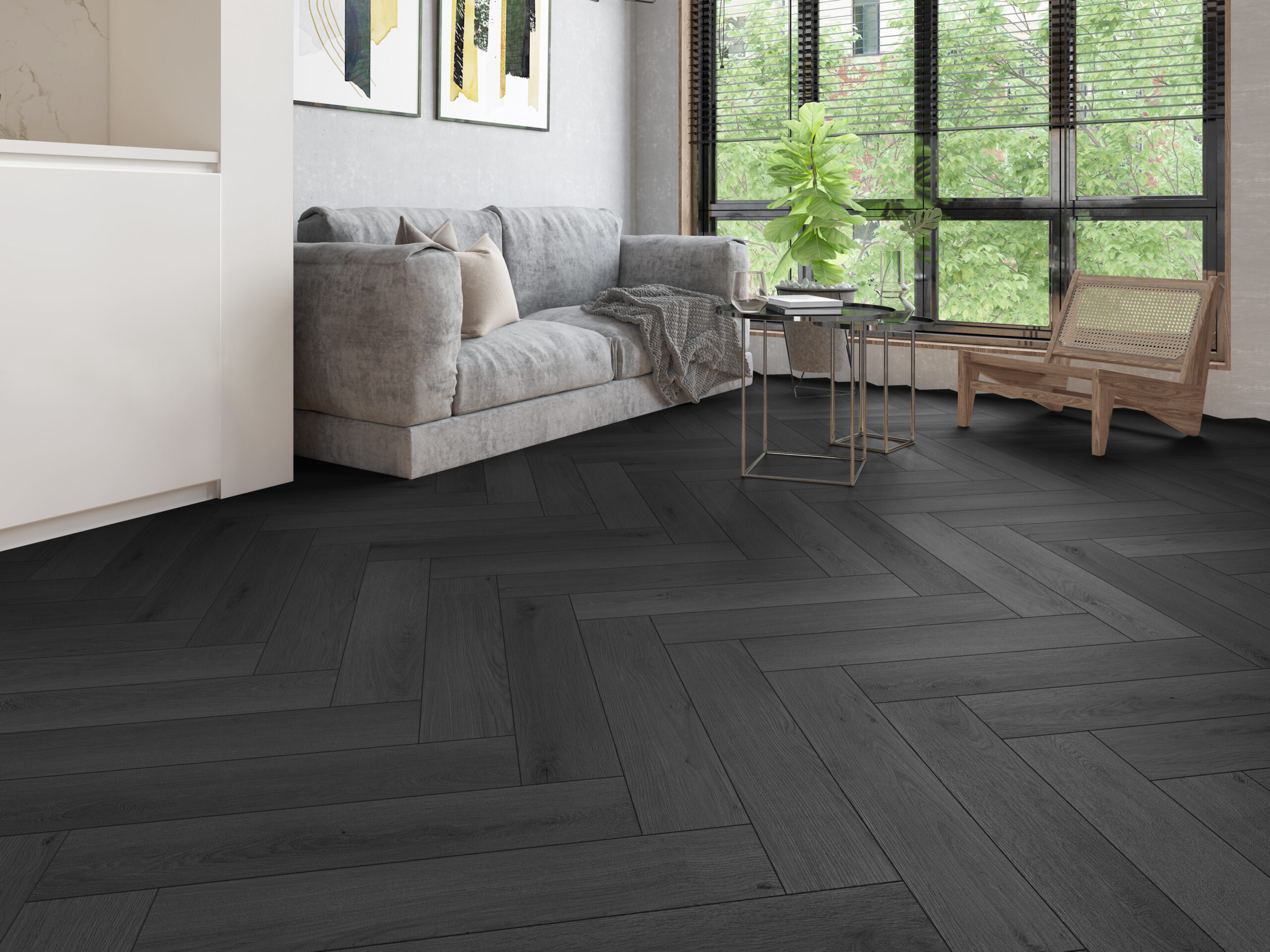 Firmfit Visgraat 6801(dryback) Summerfield Charcoal - Afbeelding 2