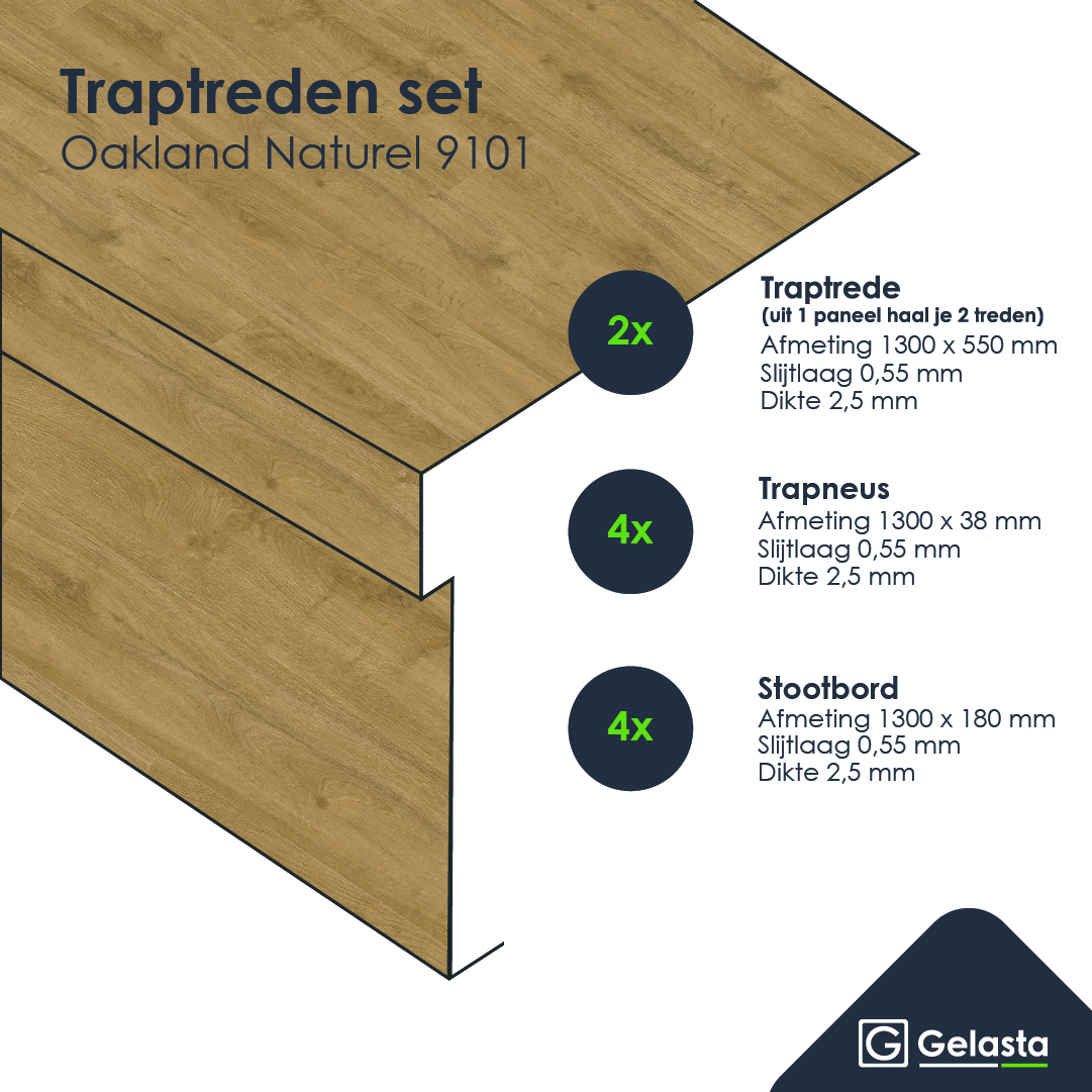 Traptreden set PVC 9101 Oakland Naturel - Afbeelding 2